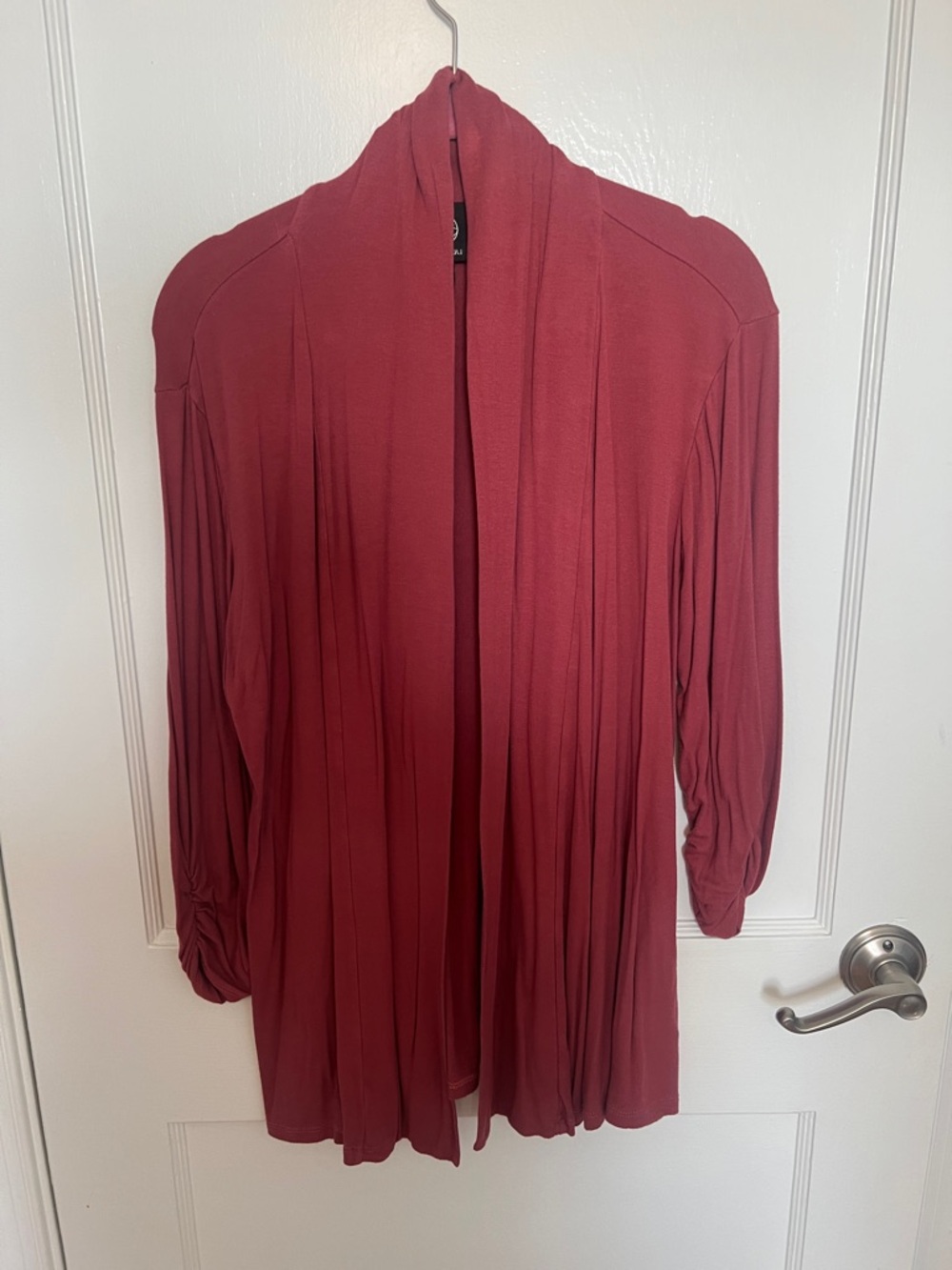 bobeau Rosewood Open-Front Lightweight Cardigan